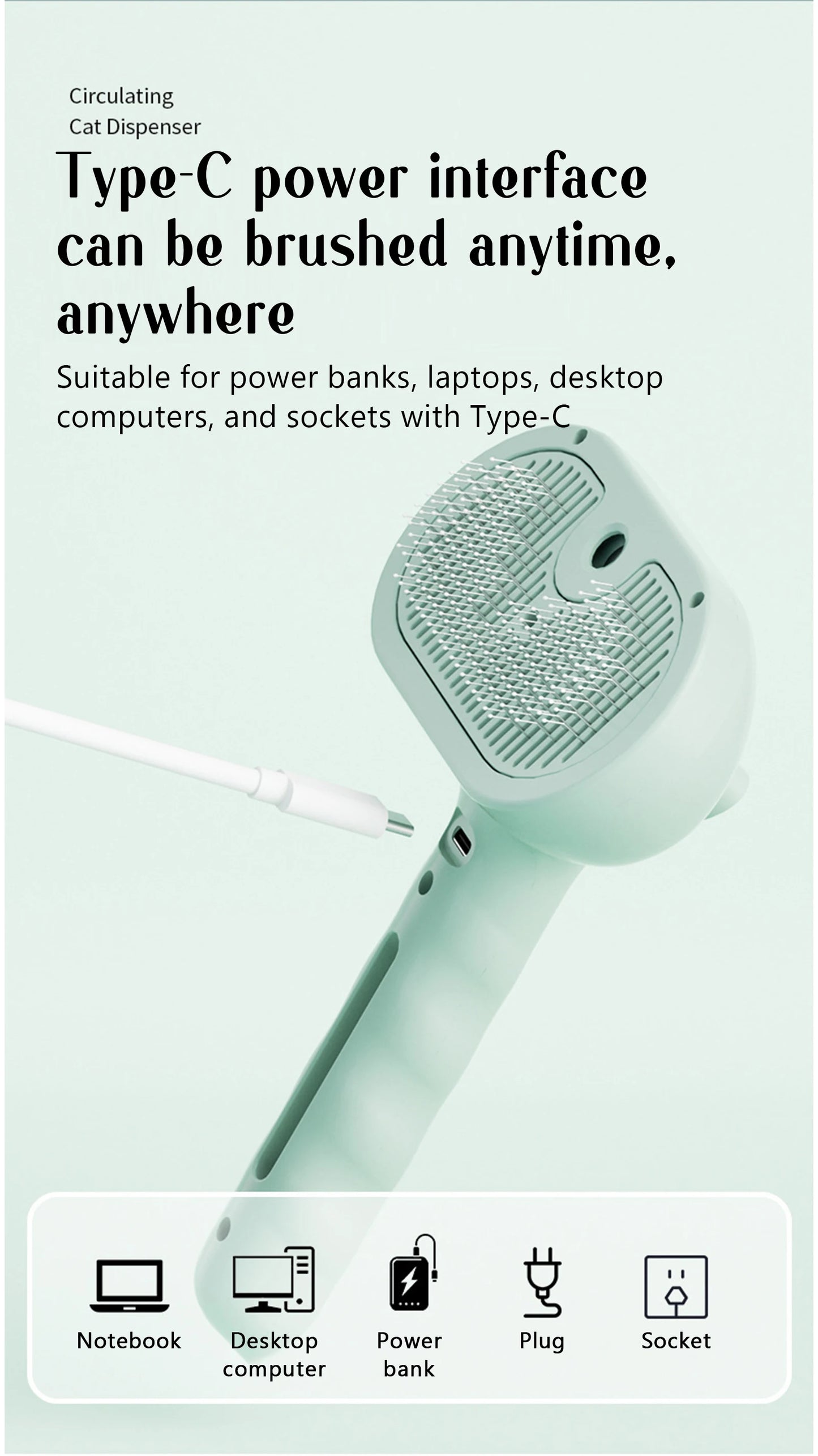 Escova Massageadora com Spray para Pets