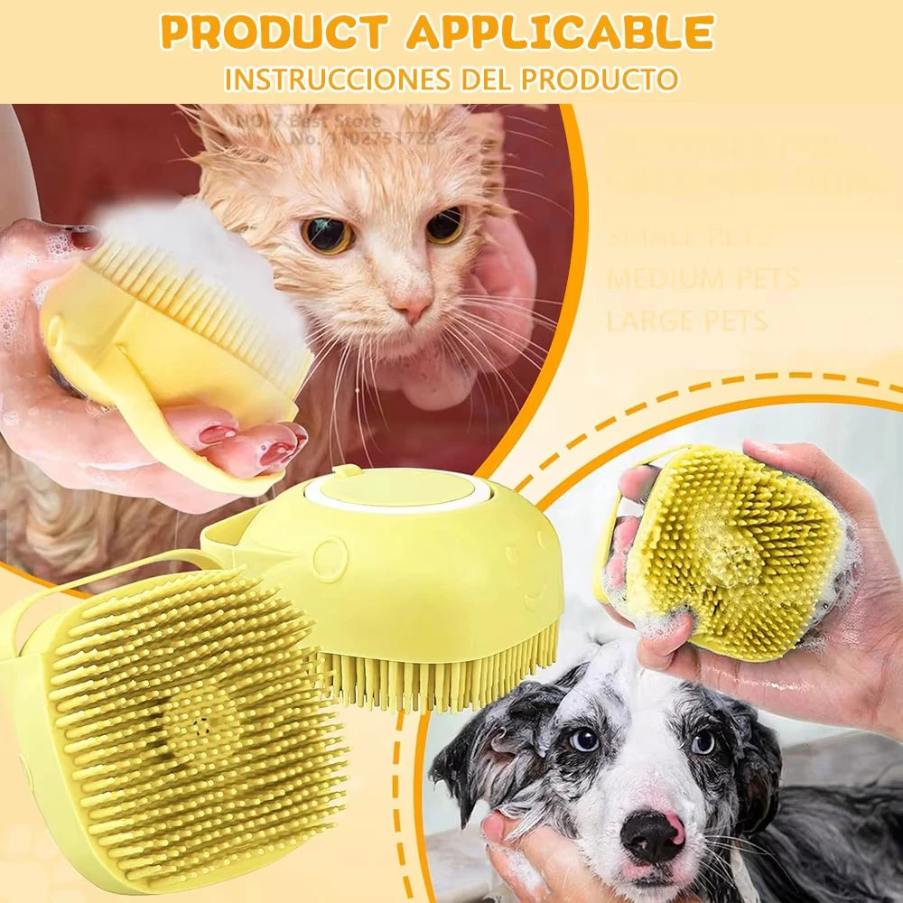 Escova para Pets com Shampoo Integrado