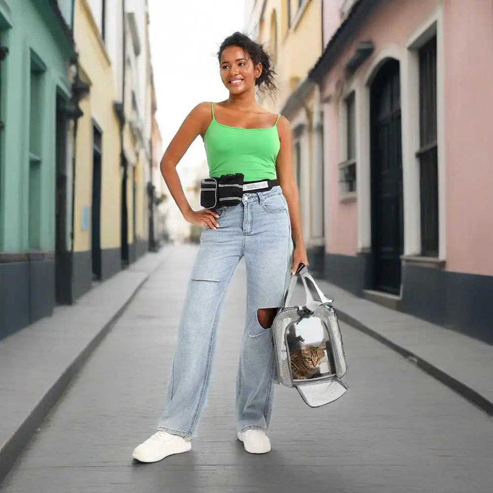 Mochila Respirável para Transporte de Pets