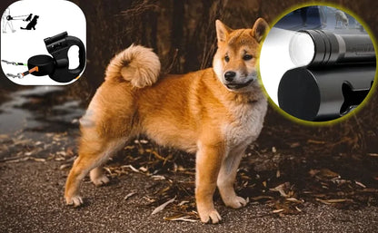 Guia Dupla Anti-Emaranhado com LED para Passeio Seguro