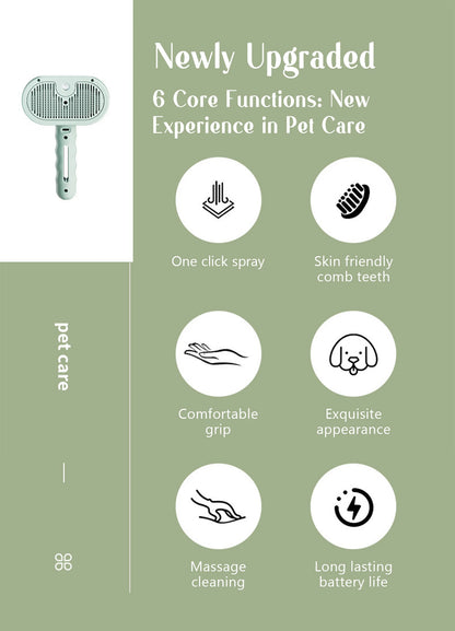 Escova Massageadora com Spray para Pets