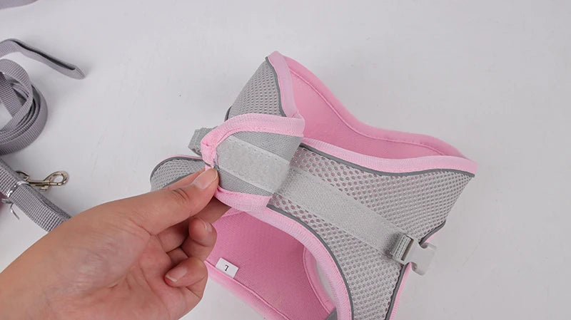 Peitoral com Guia Ajustável Refletivo para Cães Pequenos